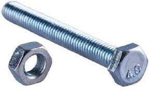 Silver Mild Steel Bolt And Nut, For Construction