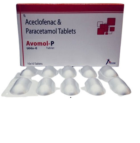 Paper Aceclofenac And Paracetamol Avomol-P Tablets