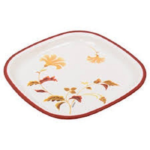 लंबे समय तक चलने वाली और टिकाऊ सफ़ेद प्रिंटेड गोल आकार की प्लास्टिक प्लेट्स