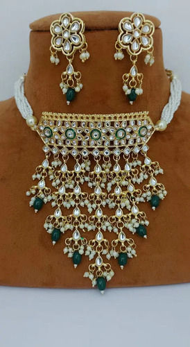 Traditional Kundan Necklace Jewellery Set with Earrings