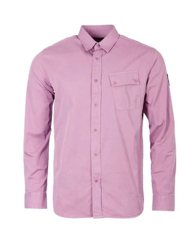 Pitch Men'S Stylish Pink Color Best Quality Pure Cotton Double Pocket Shirt 