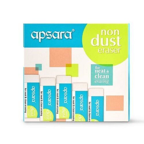 Rubber For Neat & Clear Break-Resistant Soft Erased Non-Toxic Apsara Non Dust Regular Eraser 