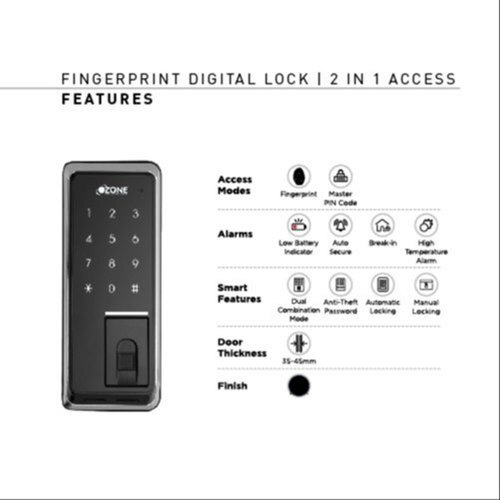 Biometric Method Ozone Digital Main Door Lock With 3 Year Warranty at ...