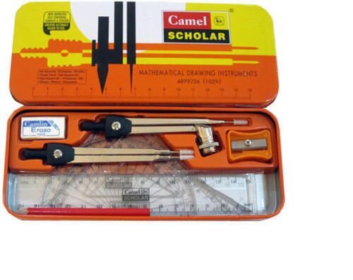 Tin Sheet  For School Compass Rectangular Circles And Angles Geometry Box