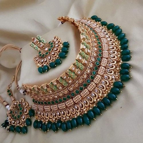 Buy ZENEME GoldToned Kundan Choker Necklace Set With Earrings Online at  Best Prices in India  JioMart