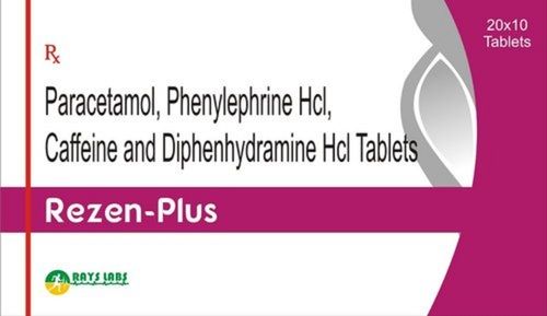 Paracetamol Phenylephrine Hcl Caffeine And Diphenhydramine Hcl Tablets