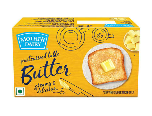 100 Grams Pack Size Yellow Salted Mother Dairy Pasteurized Butter