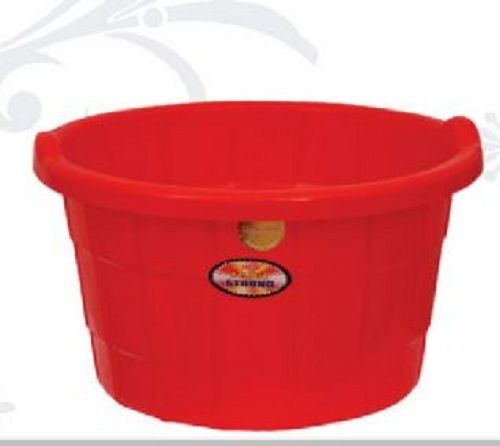 Strong And Long Lasting Red Color Plain Round Shape Plastic Tub For Bathroom Hardness Rigid Hardness: Soft