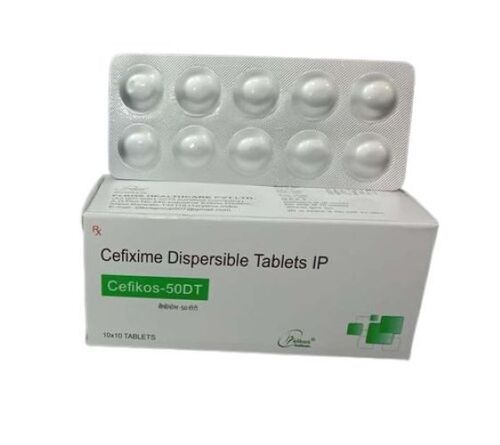 Cefixime Dispersible 10*10 Packaging Size Tablet Ip 50 Mg