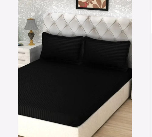 Black 90 X 108 Inch Size Rectangle Plain Cotton Double Bed Bedsheet For Home Length: 2  Meter (M)