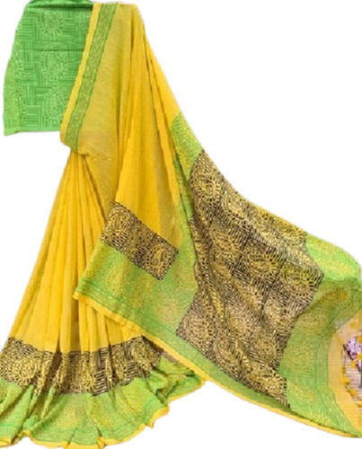 Multicolor Breathable And Comfortable Printed Cotton Saree For Daily Wear