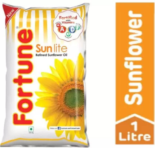 Packaging Size 1 Liter Pure And Natural Food Grade Fortune Sunflower Refined Oil