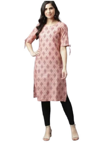 Non Toxic Comfortable And Breathable With Short Sleeves Cotton Kurti For Ladies Casual Wear