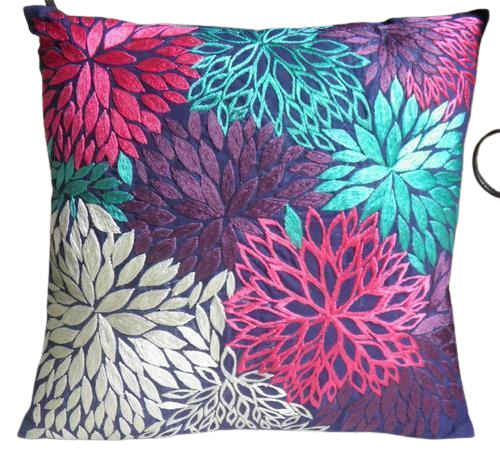 Multi Rectangular Cotton Multicolour Printed Cloud Tree Quilt Pillow For Home
