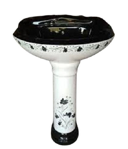 Black And White Pedestal Wash Basin