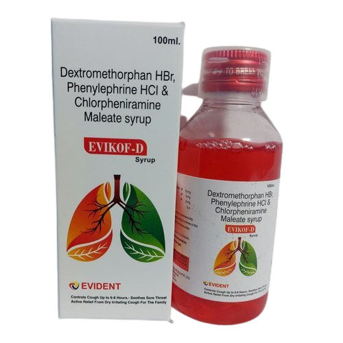 100 Ml Evikof Ddextromethorphan Hbr, Phenylephrine Hcl And Chlorpheniramine Maleate Syrup General Medicines