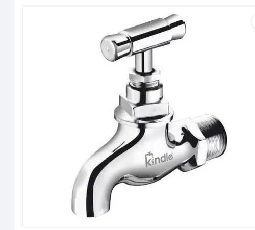 15 Mm Size Silver Wall Mounted Polished Finish Brass Water Tap