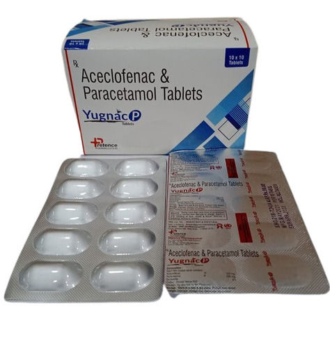 Yugnac-p Aceclofenac And Paracetamol Tablets, 10x10 Tablets Pack