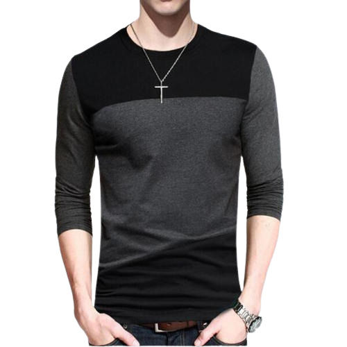 Men Skin Friendly Plain Full Sleeves and Round Neck Casual Wear T-Shirt