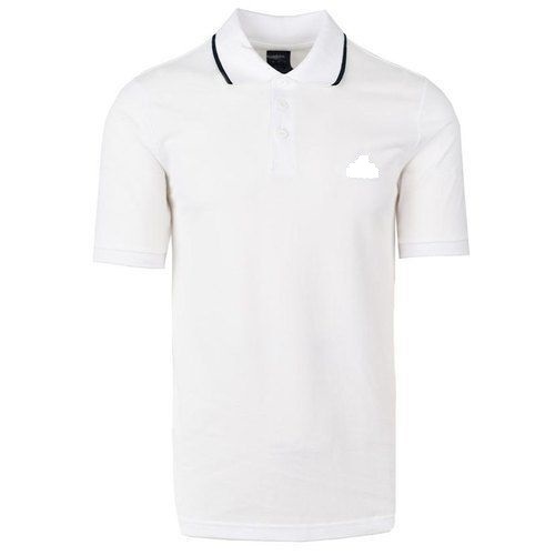 Classy Trendy Stylish And Comfortable Cotton Plain White Men'S Collared T-Shirts