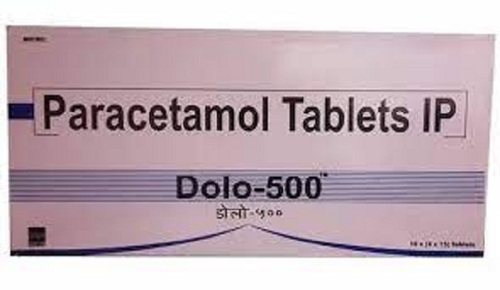 Paracetamol Dolo 500 mg Tablets - White, Pain Reliever, Suitable for All Ages, Prescription Required, Dosage as Prescribed by Physicians, Store in Cool and Dry Place