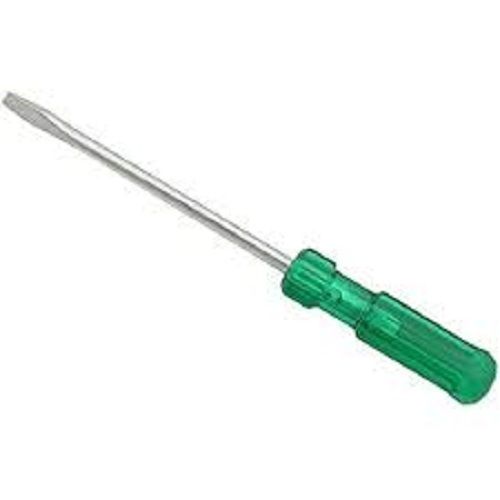 Green Ruggedly Constructed Stainless Steel Plastic Handle Screwdriver