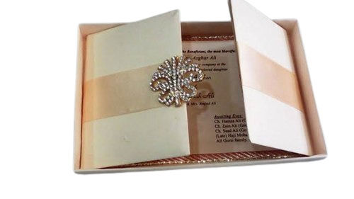 Elegant Look Stylish Beautiful And Sleek Designer Folded Style Wedding Card