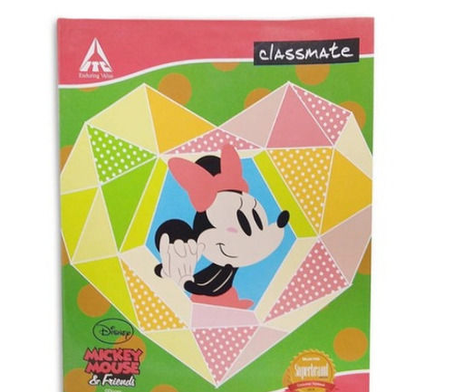 Mickey Mouse Cartoon Printed Cover A4 Size Classmate Notebook For Writing Perfect Bound