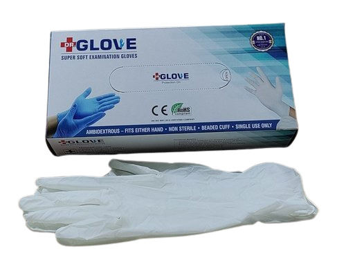 White Powder Free Latex Medical Examination Gloves