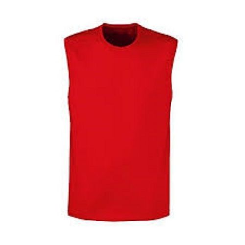 Round Neck Sleeveless Plain Stylish Fancy Cotton T-Shirt For Men