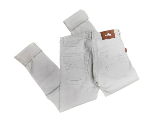 Men Regular Fit Stretchable Casual Wear Lightweight Full Length Plain White Jeans Age Group: >16 Years