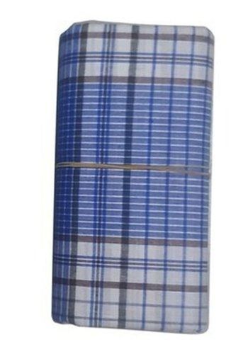 Royal Blue Checked Casual Wear Breathable Skin Friendly Handloom Mixed Cotton Lungi For Men