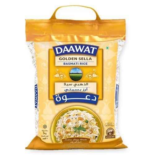 Commonly Cultivated Indian Originated Long Grain Daawat Golden Sella Rice, 5kg