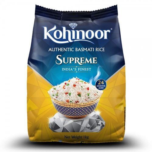 Sun-Dried Indian Originated Commonly Cultivated Long Grain Kohinoor Basmati Rice, 1kg