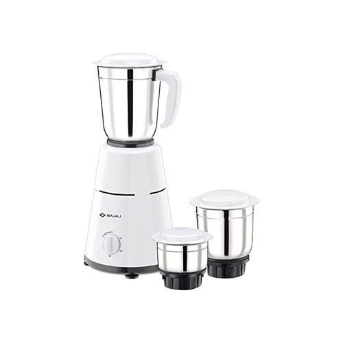 Multi-functional Blade System 500 Watt Gx-1 Bajaj Mixer Grinder With 3 Jars, White