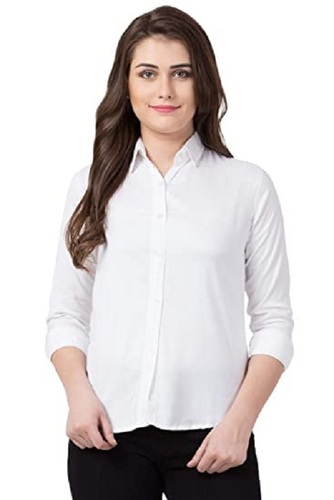 Ladies 3/4Th Sleeves Classic Collar Rayon Shirt For Daily Wear Chest Size: 40-42 Inches