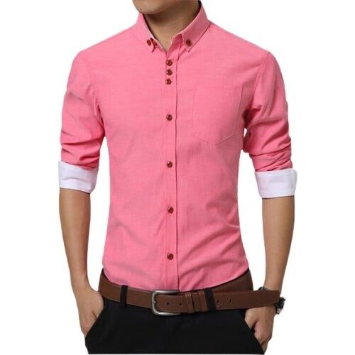 Plain Pink Full Sleeve Cotton Formal Shirt Age Group: Adult