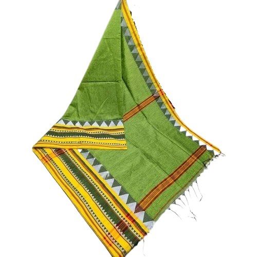 Green Sleek Designed Bengal Handloom Cotton Silk Saree