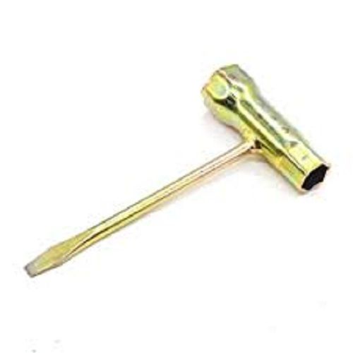 Yellow Premium Quality T- Wrench Ms Steel Material Spark Plug Spanner