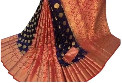 6.3 Meter Plain Ladies Party Wear Banarasi Art Silk Saree With Blouse Piece