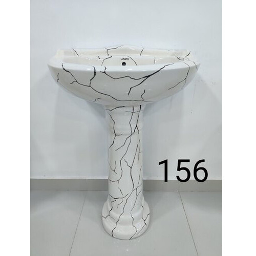 Ivory Liner Ceramic Pedestal Wash Basin - Color: Any Color