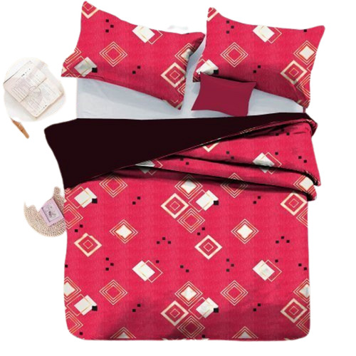 Red Lightweight Comfortable And Washable Printed Full Size Cotton Bedsheets