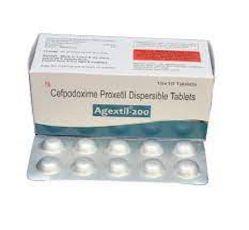 White Agextil 200 Cefpodoxime Proxetil And Ofloxacin Tablets