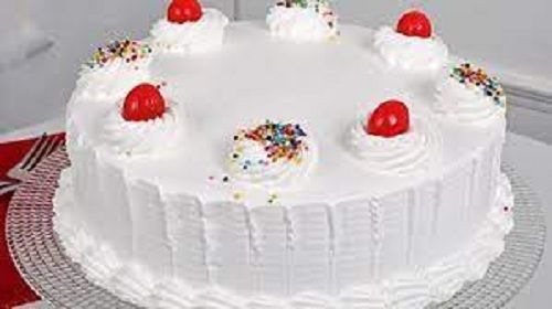 100% Pure Fresh Round Eggless Sweet Vanilla Flavored Birthday Cake