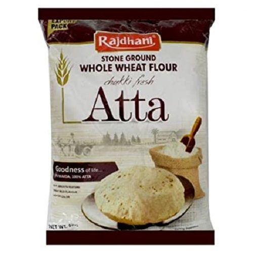 5 Kg Pack Rajdhani Brand Stone Ground Chakki Fresh Atta Or Chakki Fresh Whole Wheat Flour Carbohydrate: 20 Grams (G)