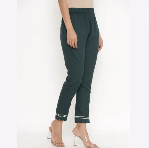 Comfortable And Breathable Black Ankle Length Ladies Trousers