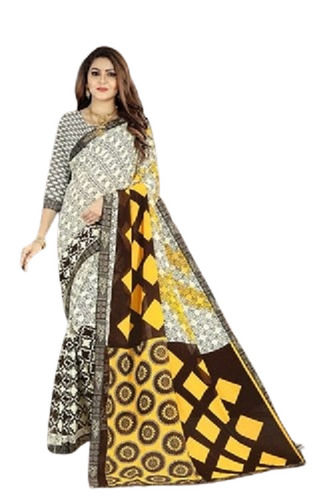 Womens Stylish Casual Wear Printed Georgette Saree With Unstitched Blouse