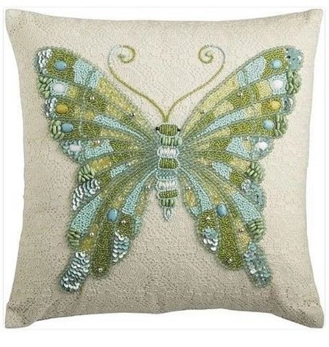 White Lightweight And Comfortable Elegant Look Embroidered Beaded Cotton Cushion Cover