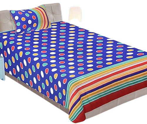 Multi Color Printed Pattern Pure Cotton Bed Sheet For Home