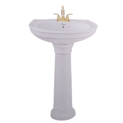 Wall Mounted Ceramic Wash Basin - Oval Shape, Glossy Surface Treatment, Attractive Printed Design | Easy To Clean, Eco Friendly, Scratch Resistant, Easy Installation